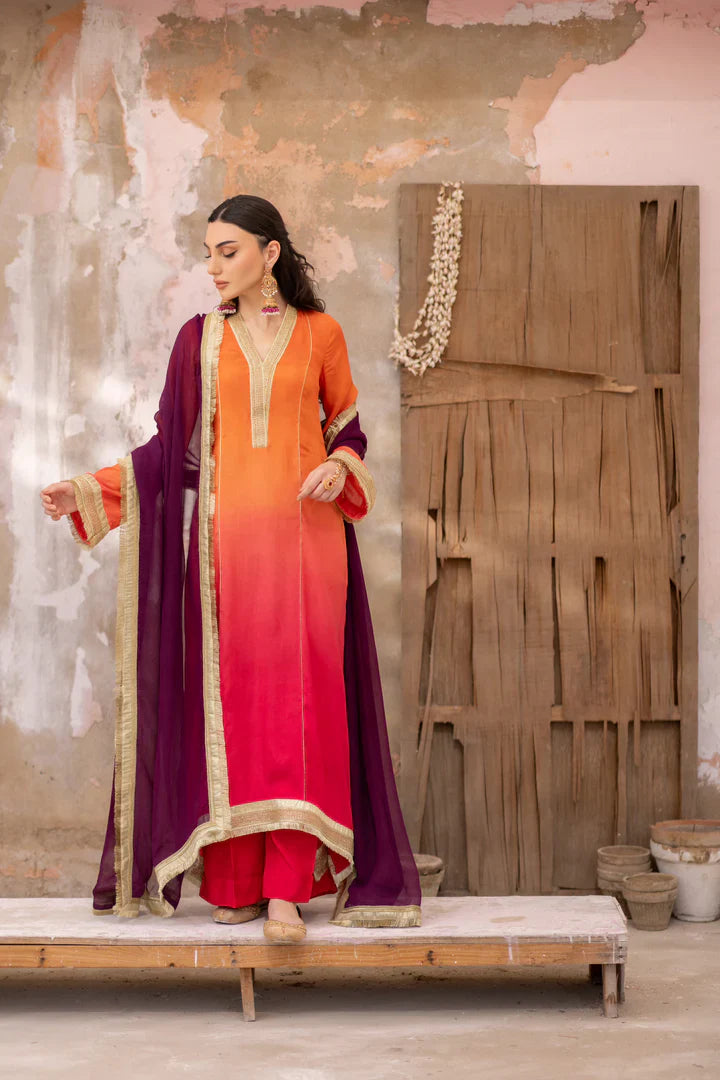 3-Piece Manizeh Cotton Silk & Chiffon Set