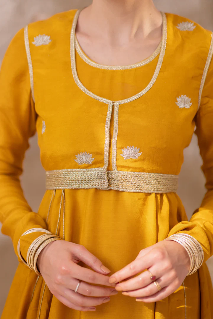 4-Piece Anarkali The Sona Yellow Gold Set